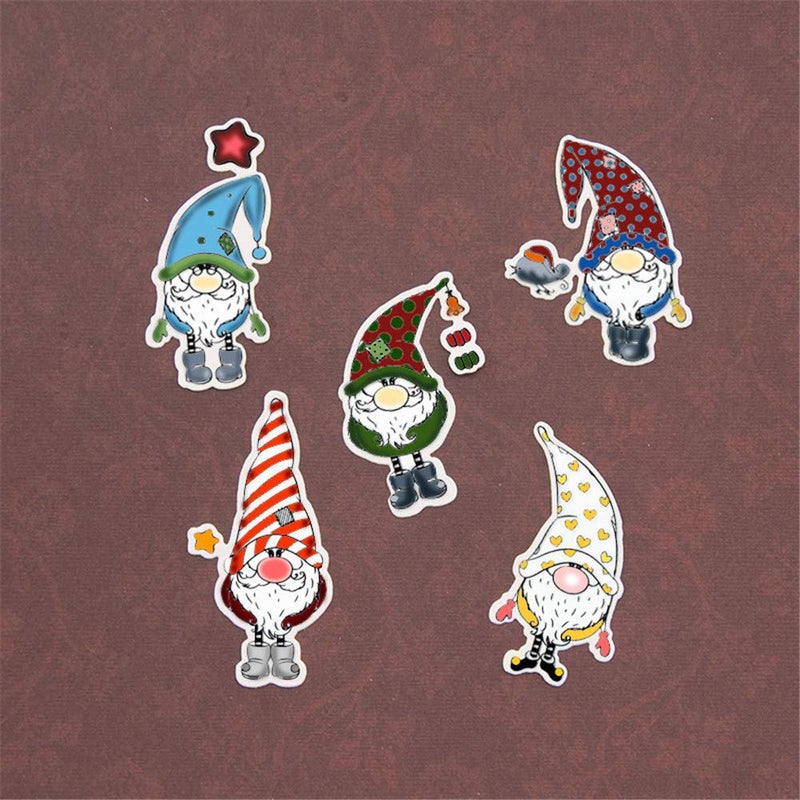 arriettycraft Arbuya Merry Christmas Happy New Year Gnome Clear Stamps for Cards Making or Journaling, Christmas Gnomes Sentiment Rubber Stamps for Journals, Scrapbooking Albums and Other Paper Crafts - Image 2